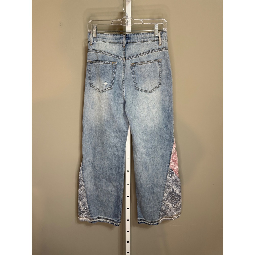 Easel Patchwork Bell Bottom Jeans Boho Flare Deni… - image 9